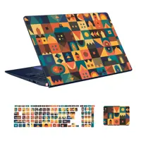  استیکر لپ تاپ توییجین و موییجین طرح هندسی کد 16 مناسب برای لپ تاپ 15.6 اینچ به همراه برچسب حروف فارسی کیبورد 