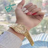 خرید ساعت زنانه الینا جدید نگین دار رنگ ثابت طلایی با کیفیت کد 1920899 - ردگل