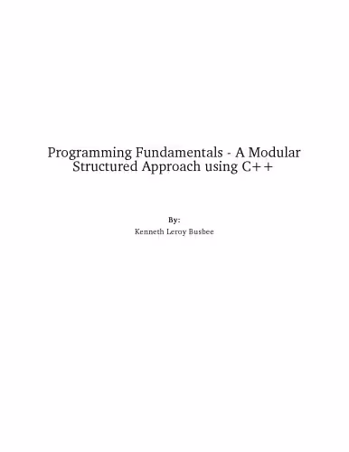 خرید و دانلود نسخه کامل کتاب Programming Fundamentals - A Modular Structured Approach using C