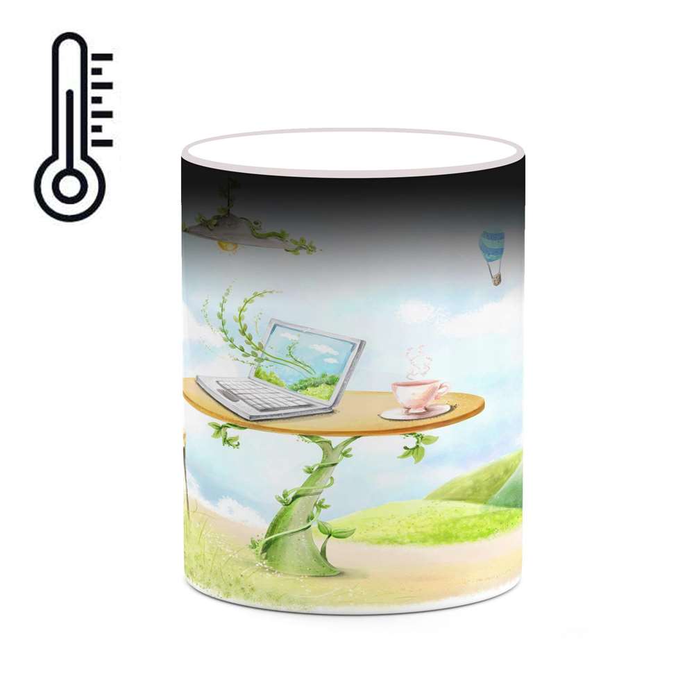 ماگ حرارتی کاکتی طرح دنیای فانتزی مدل mgh18644