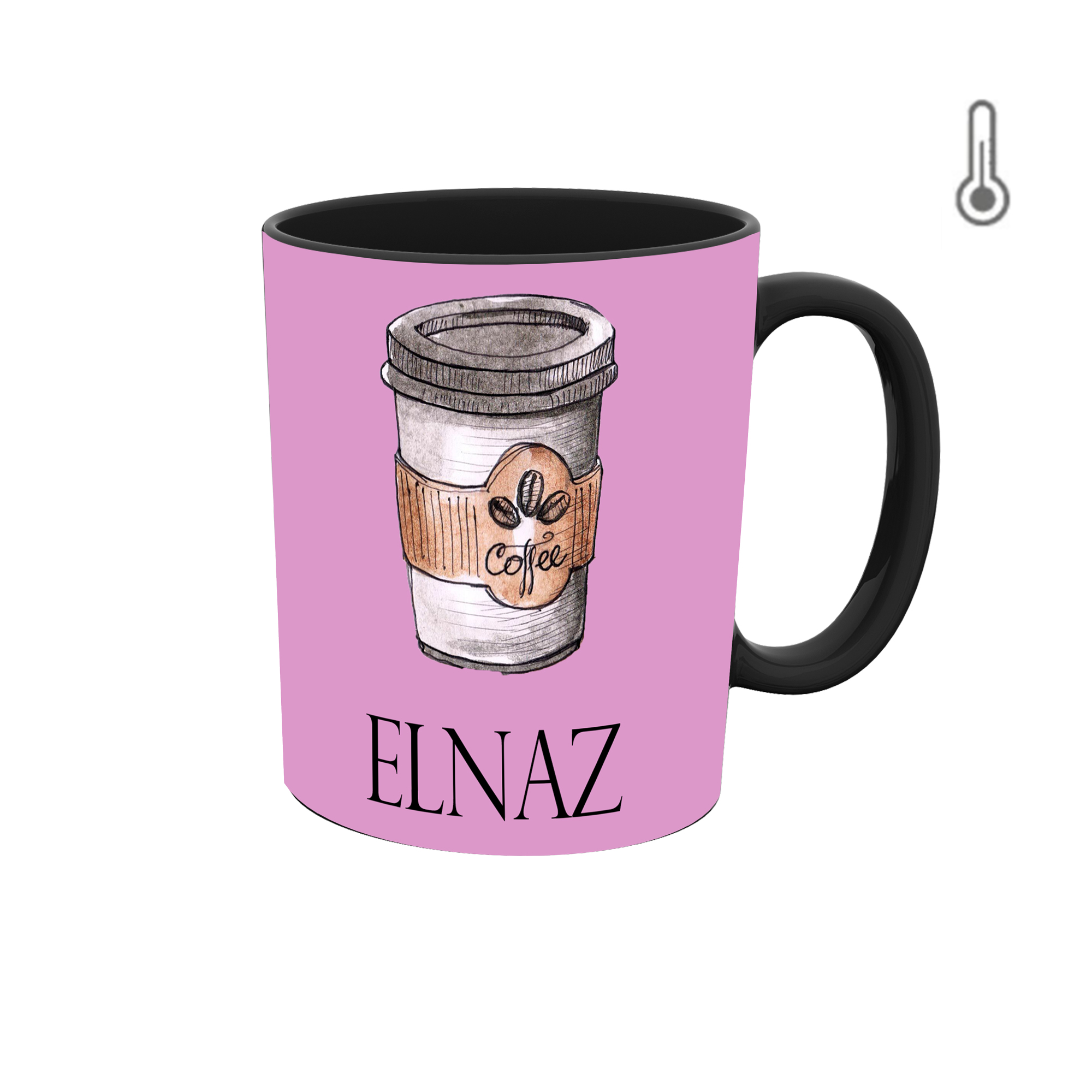 ماگ حرارتی طرح اسم الناز مدل coffee کافی 