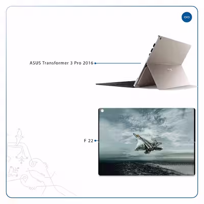 برچسب پوششی ماهوت مدل F-22 Raptor مناسب برای تبلت ایسوس Transformer 3 Pro 2016