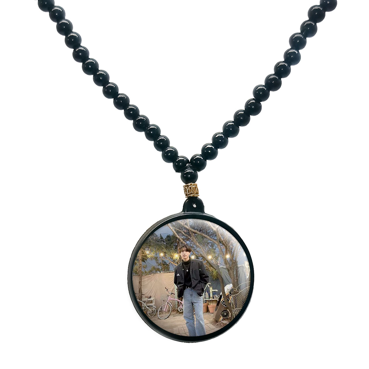 گردنبند پرمانه طرح straykids کد pmd.12320 مدل دو طرفه