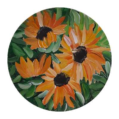  بشقاب دیوارکوب سفالی طرح گل کد D125-S25