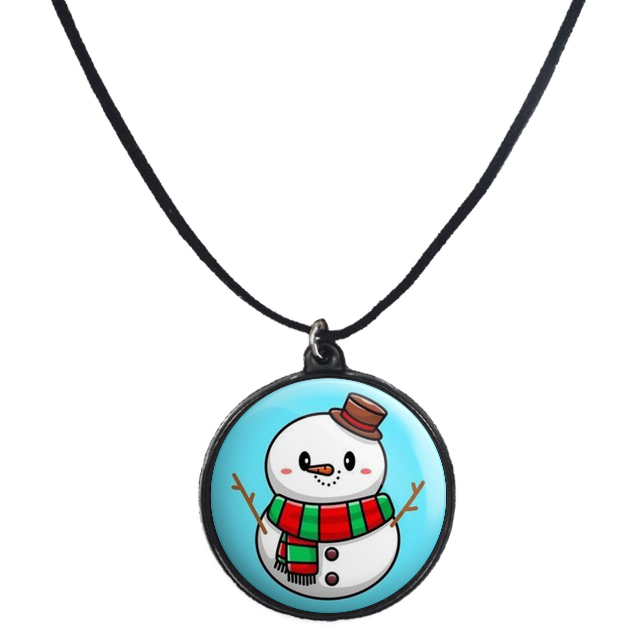 گردنبند پرمانه طرح آدم برفی کد pmb.30415مدل دو طرفه