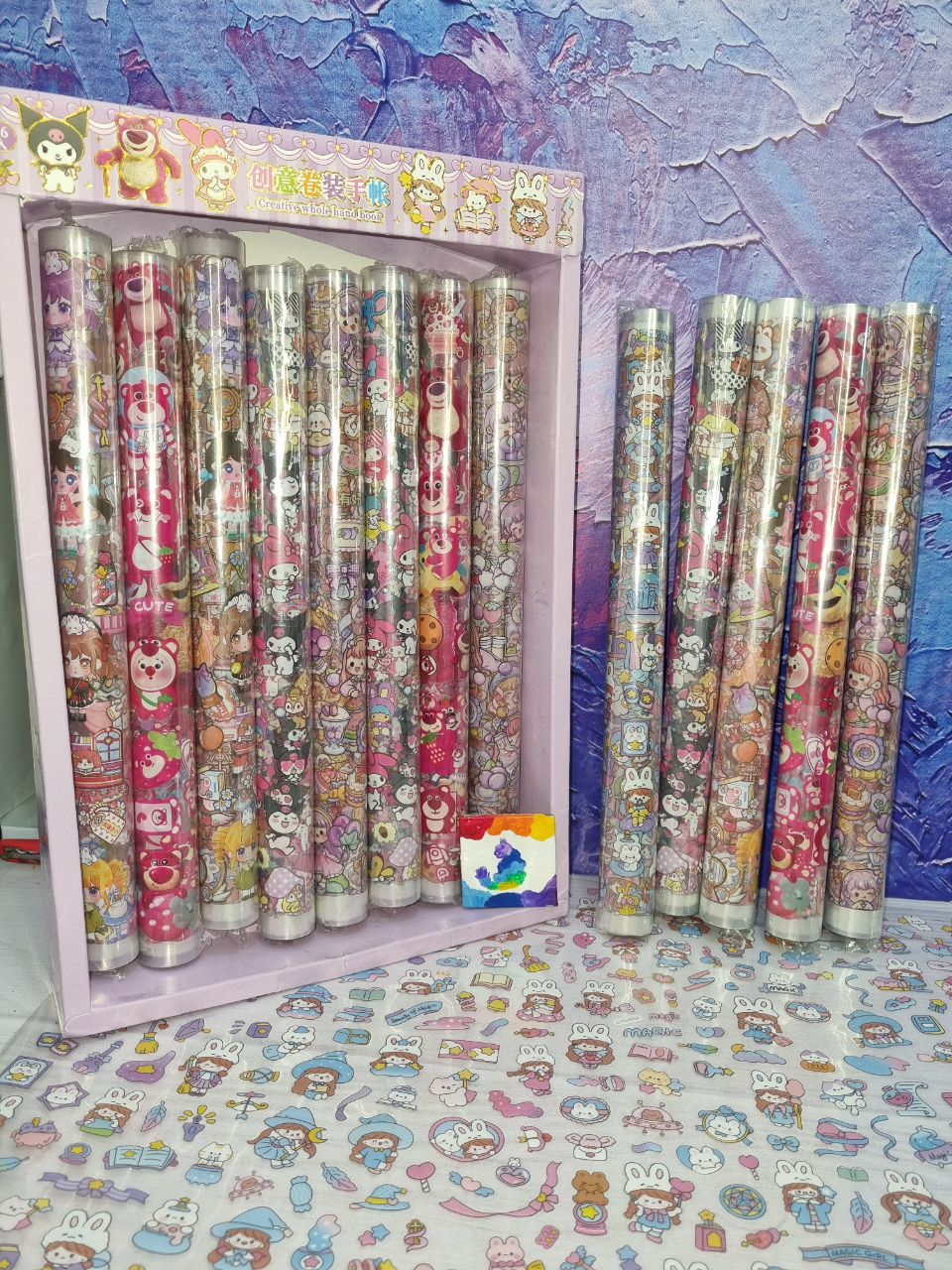 استیکر رولی 70 در 30 سانتی شفاف ضد آب طرح انیمه عروسکی کیوت