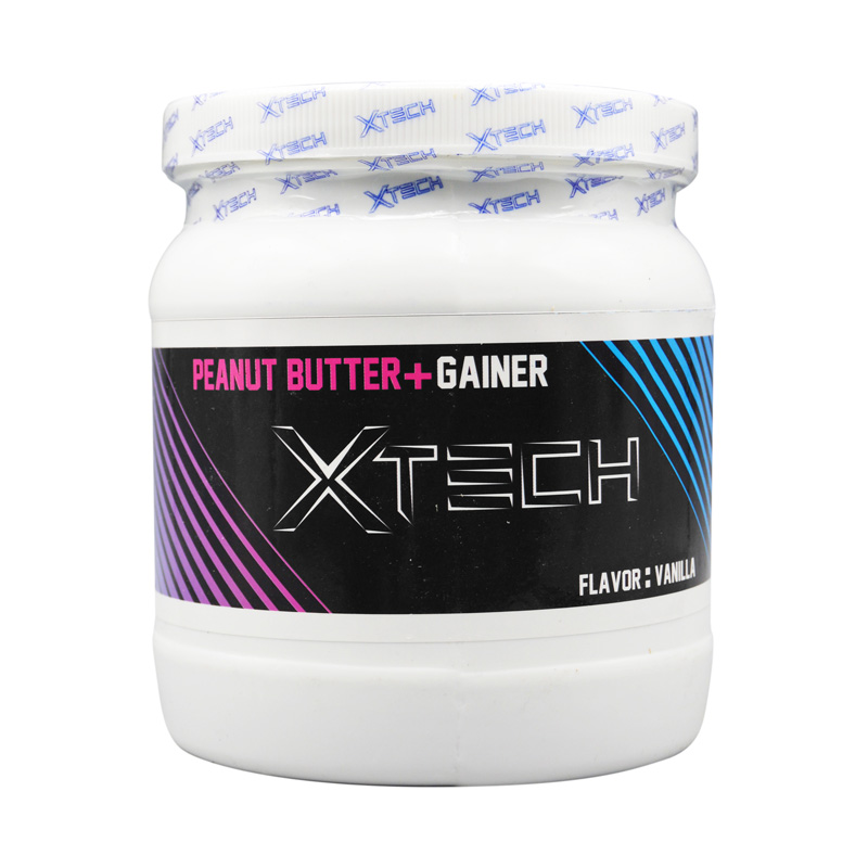 کره بادام زمینی ایکس تک حاوی گینر طعم وانیل 1300 گرمی