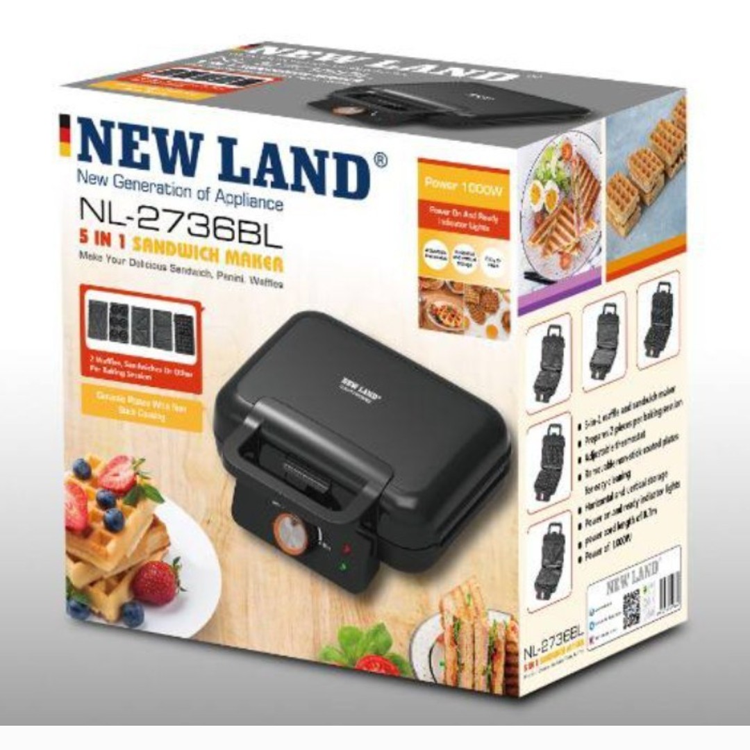 ساندویچ ساز 5 در 1نیولند مدلNL-2736 newland

