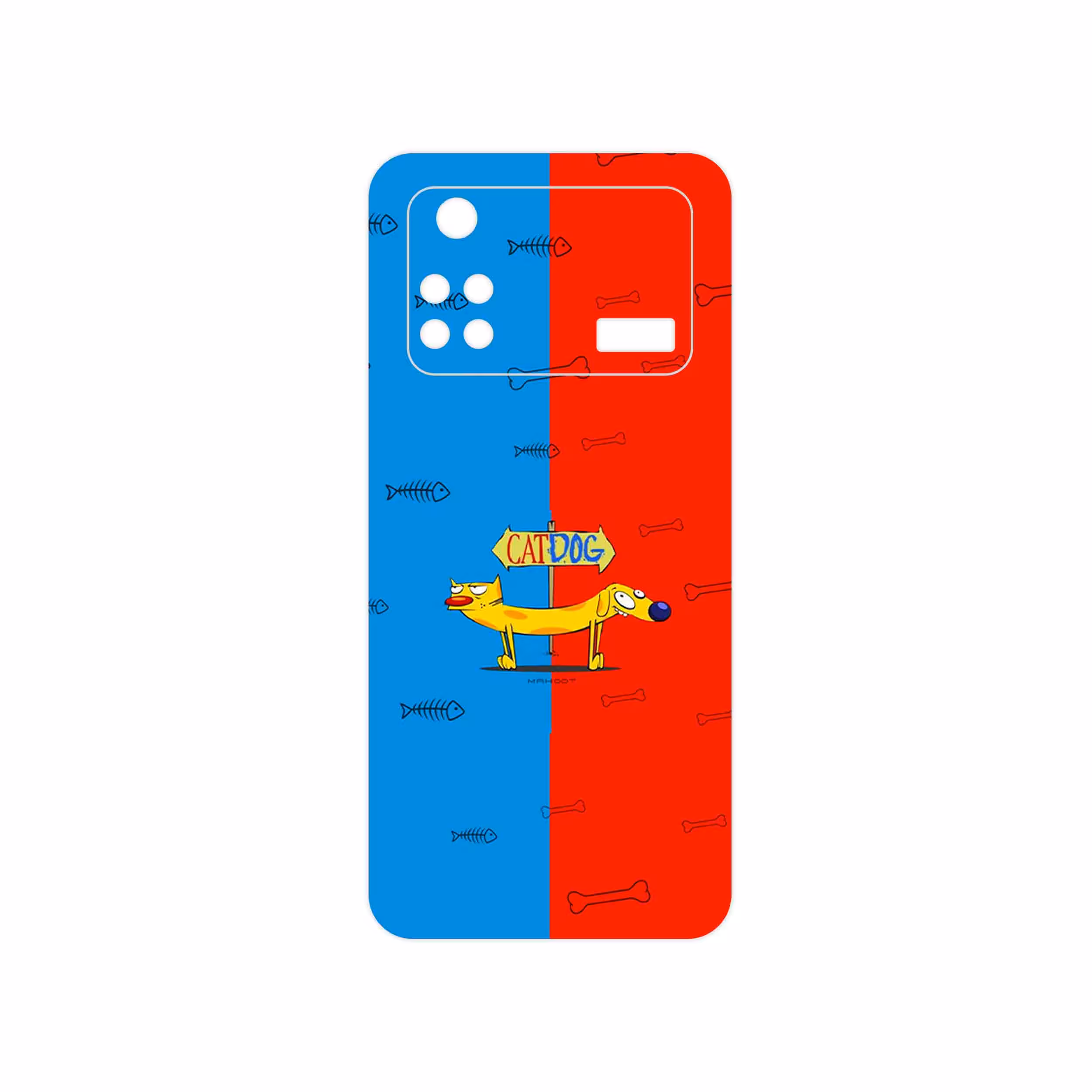 برچسب پوششی ماهوت مدل CatDog مناسب برای گوشی موبایل شیائومی Poco M4 Pro 4G