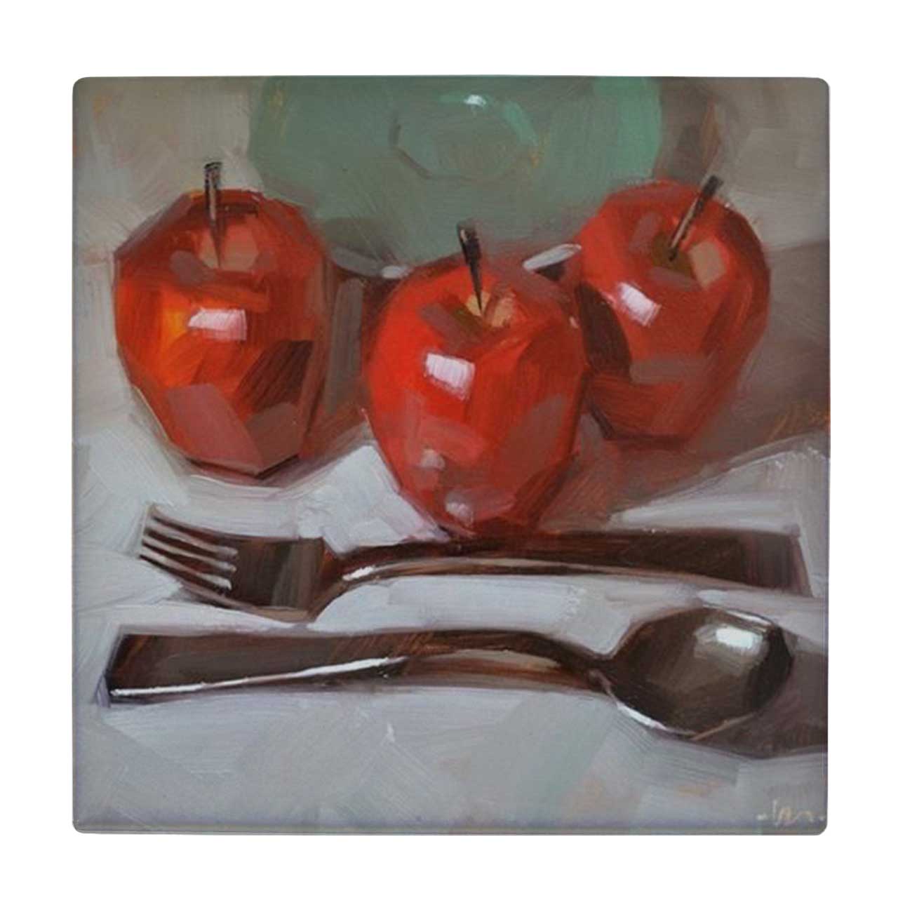 زیر لیوانی طرح قاشق و چنگال وسیب ها کد 3603368_1432