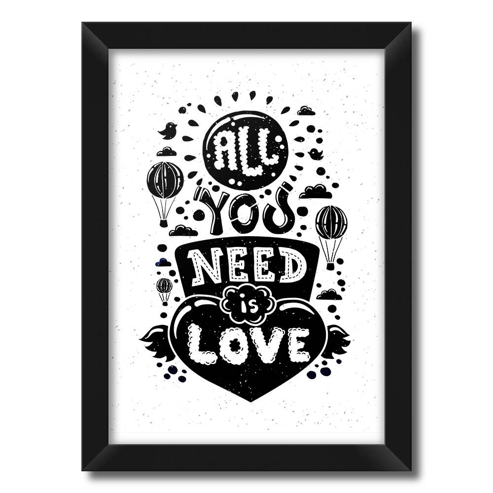 تابلو فنچ آرت طرح All You Need Is Love کد QT102G-BW
