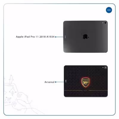 برچسب پوششی ماهوت مدل Arsenal مناسب برای تبلت اپل iPad Pro 11 2018 A1934