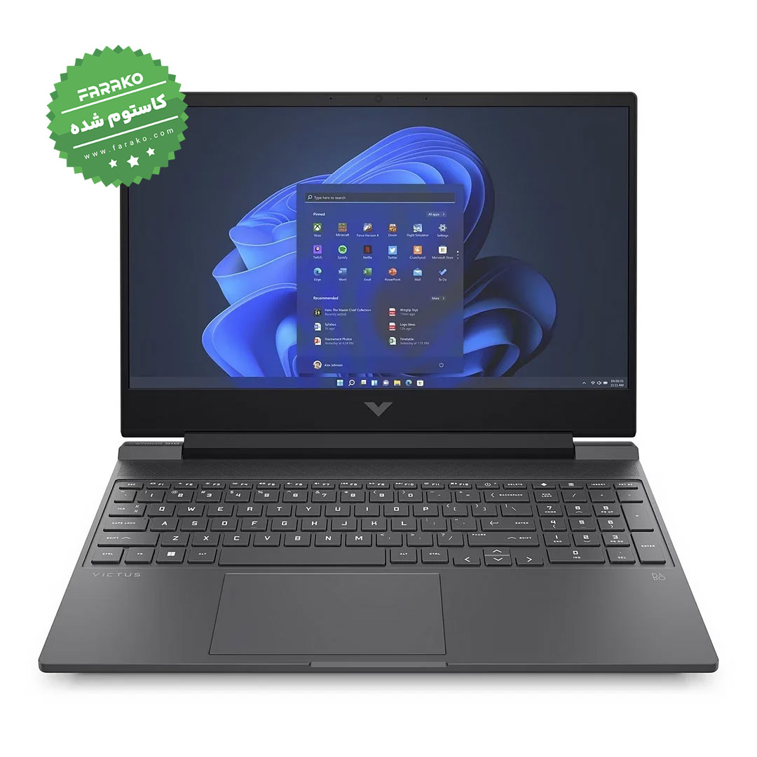 خرید و قیمت لپ تاپ اچ پی Victus Gaming 15 FB1013DX نمایشگر 15٫6 اینچی، پردازنده Ryzen 5 7535HS، گرافیک 4 گیگابایت RTX 2050، رم 16 گیگابایت، حافظه 512 گیگابایت SSD - کاستوم شده