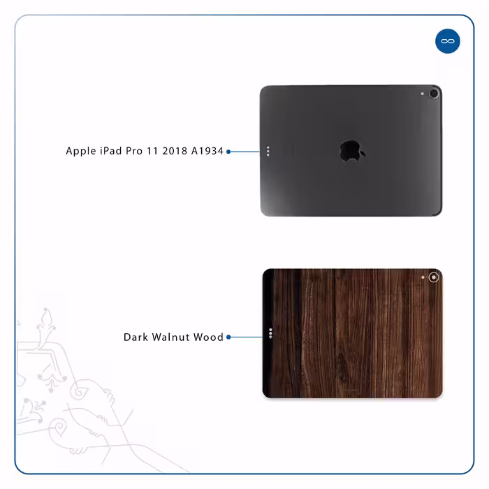 برچسب پوششی ماهوت مدل Dark Walnut Wood مناسب برای تبلت اپل iPad Pro 11 2018 A1934