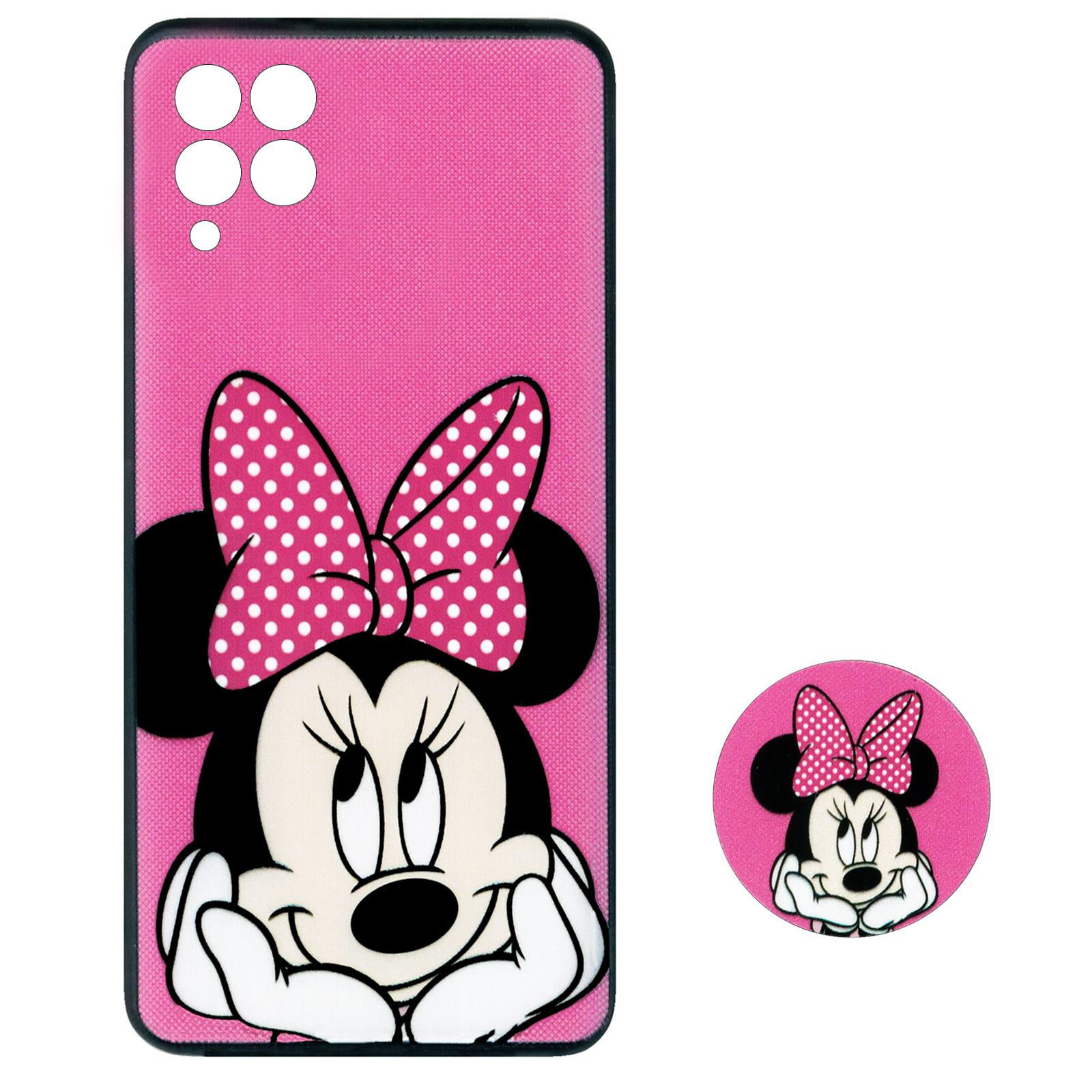 کاور طرح مینی ماوس کد 1473 مناسب برای گوشی موبایل سامسونگ Galaxy A22 4G به همراه پایه نگهدارنده