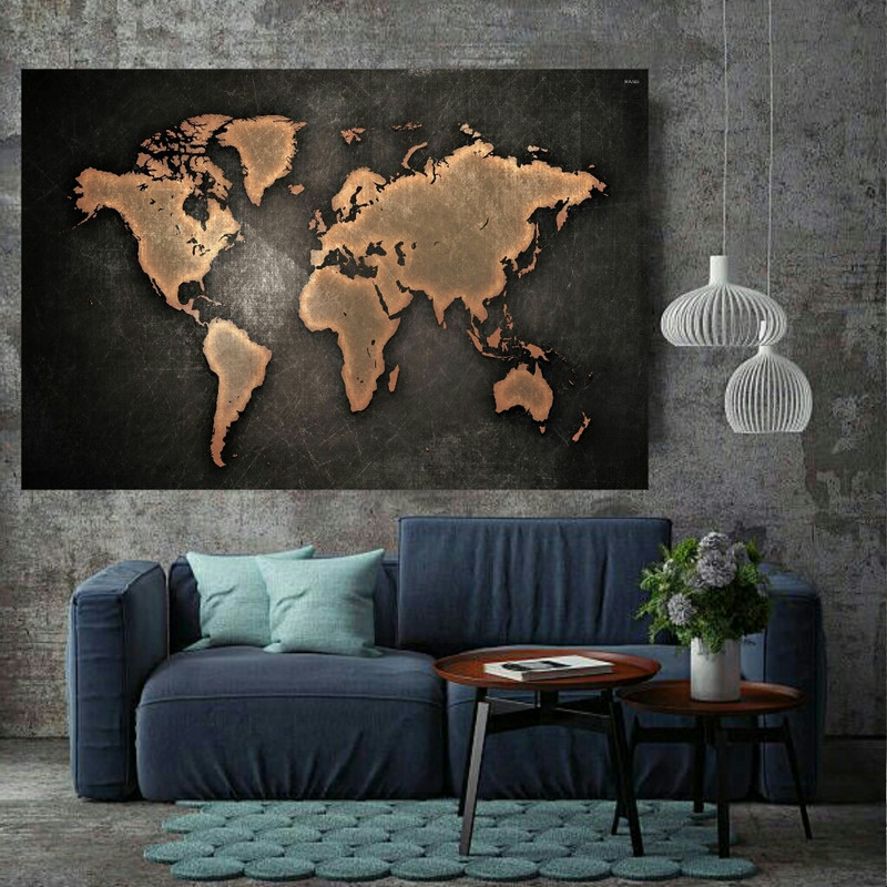 تابلو بوم طرح نقشه جهان مدل SDB1732 | دنیای قاب
