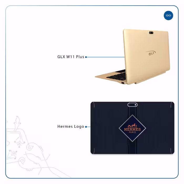 برچسب پوششی ماهوت مدل Hermes-Logo مناسب برای تبلت جی ال ایکس W11 Plus