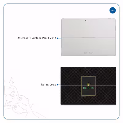 برچسب پوششی ماهوت مدل Rolex-Logo مناسب برای تبلت مایکروسافت Surface Pro 3 2014