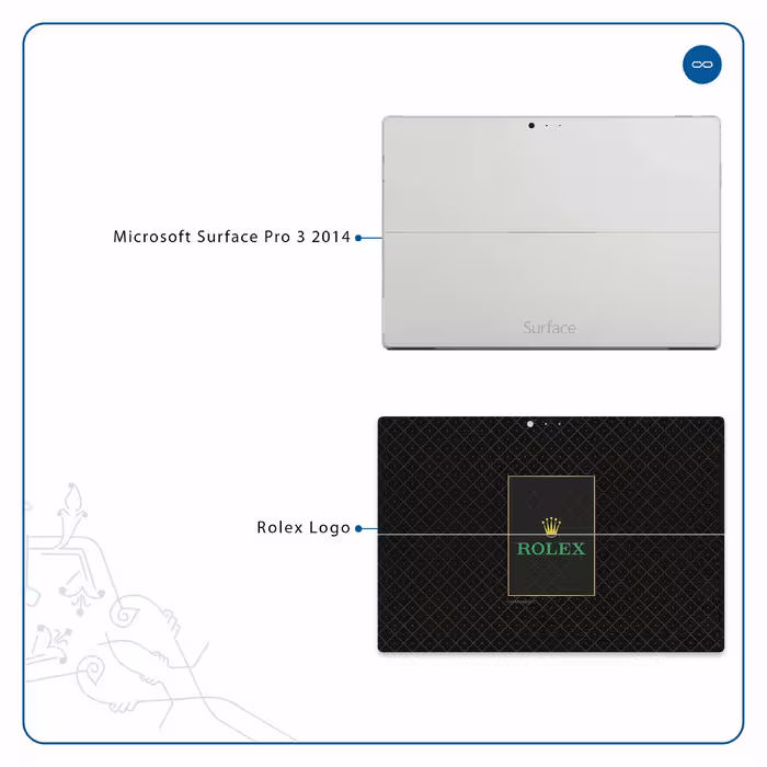 برچسب پوششی ماهوت مدل Rolex-Logo مناسب برای تبلت مایکروسافت Surface Pro 3 2014