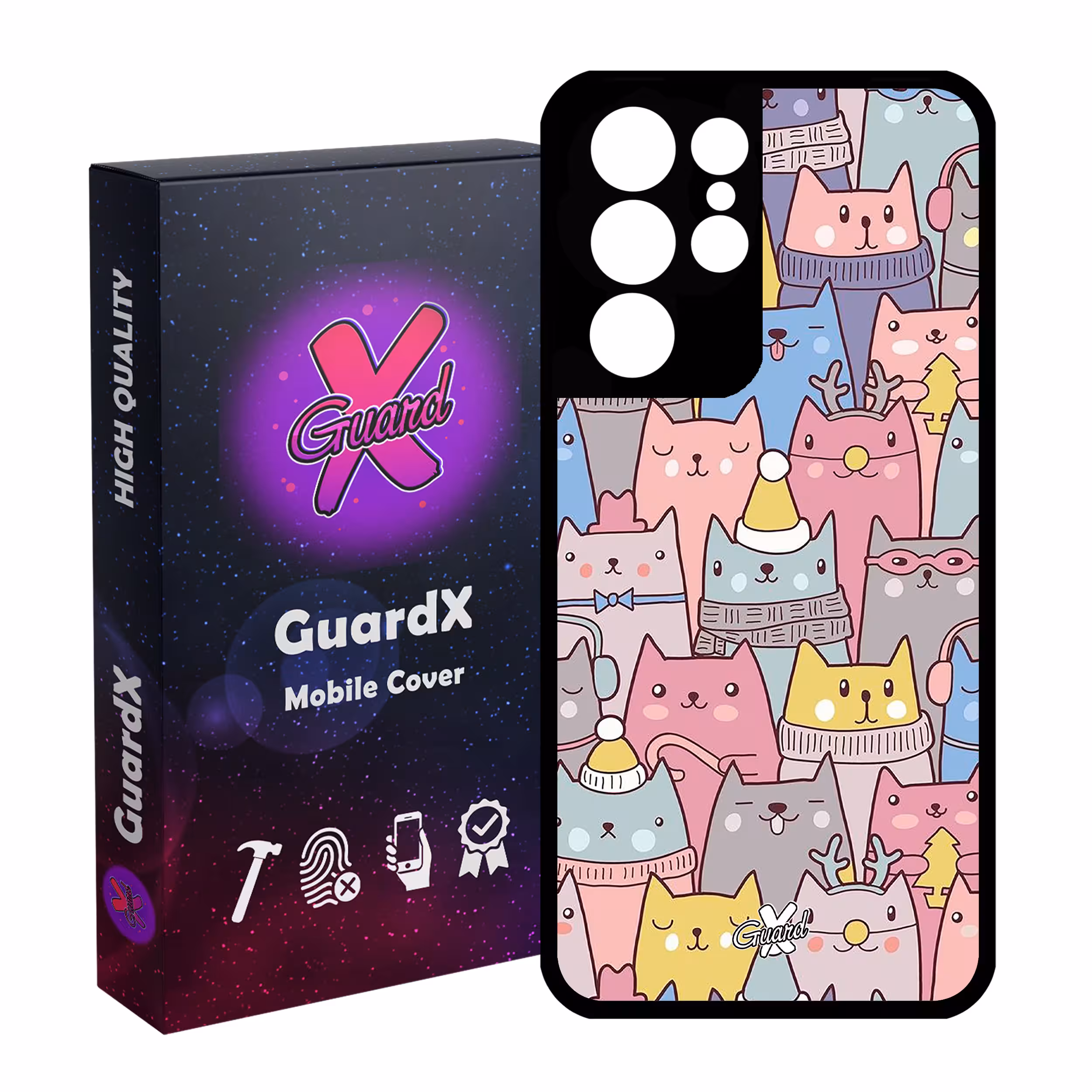 کاور گارد ایکس طرح Cat مدل Glass10074 مناسب برای گوشی موبایل سامسونگ Galaxy S21 Ultra