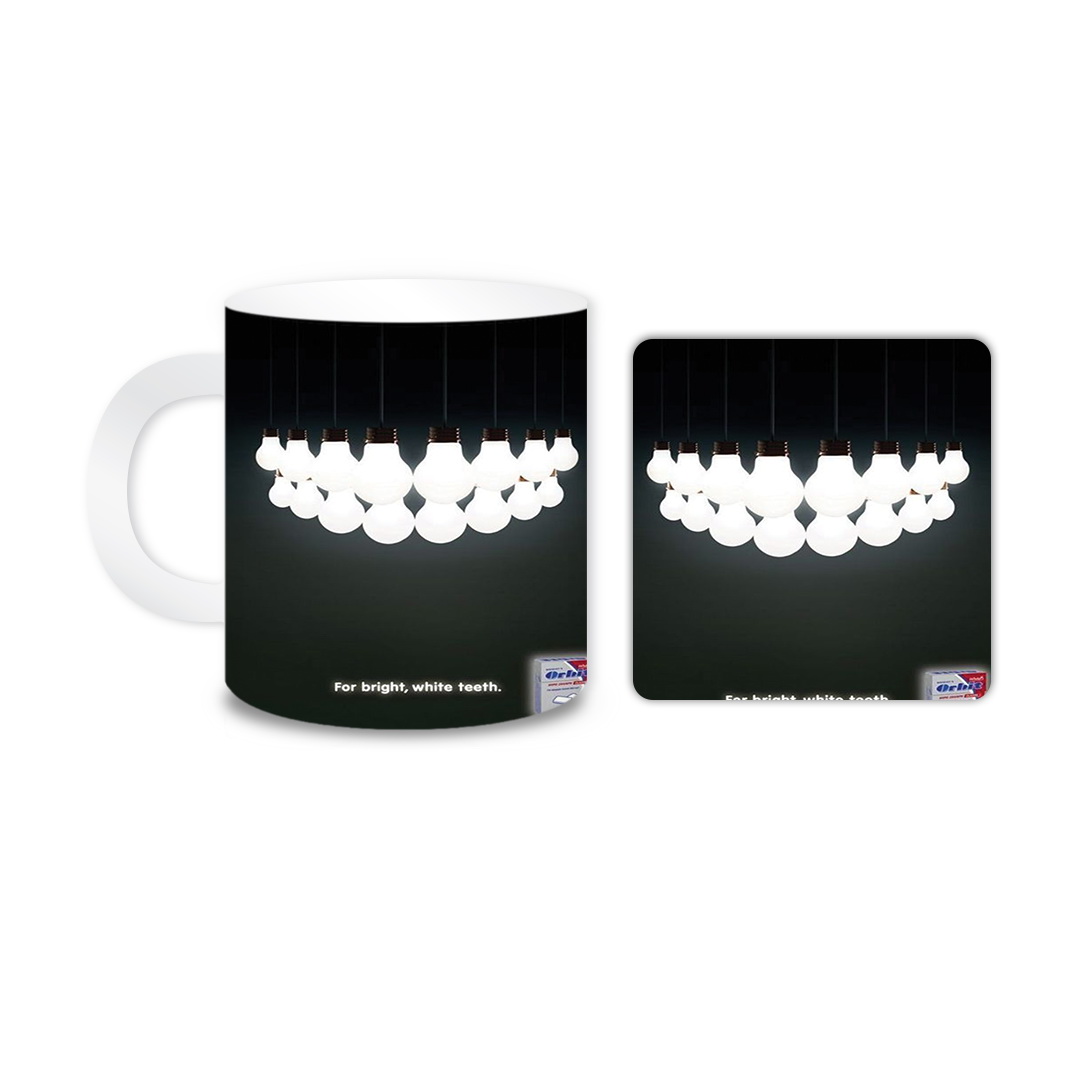 ماگ مدل لامپ کد 934 به همراه زیر لیوانی