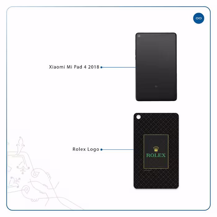 برچسب پوششی ماهوت مدل Rolex-Logo مناسب برای تبلت شیائومی Mi Pad 4 2018