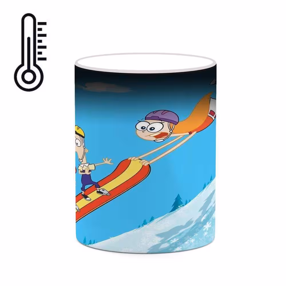 ماگ حرارتی کاکتی طرح کارتون Phineas And Ferb مدل mgh22924