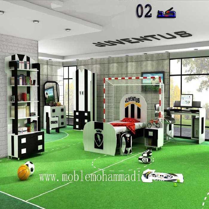 سرویس خواب کد 02 جوان و نوجوان شامل تخت/کمد/دکور/میز آرایش/میزکامپیوتر