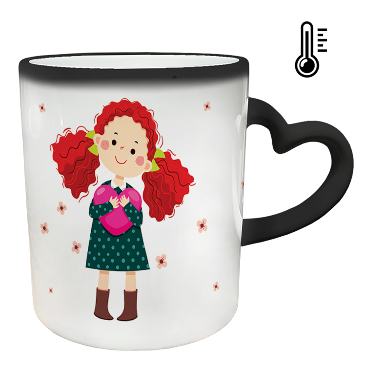 ماگ حرارتی مدل دسته قلبی طرح عاشقانه کد 109