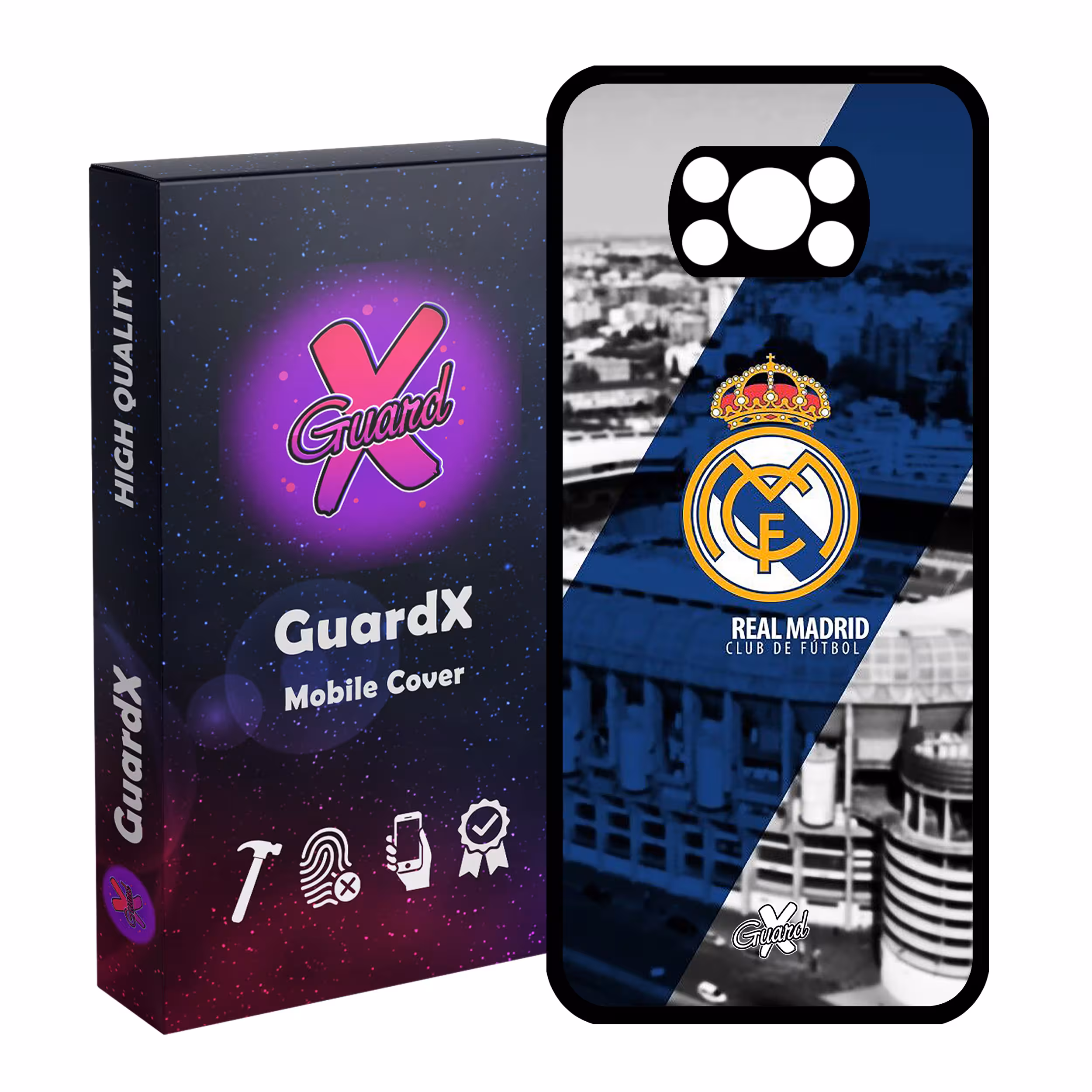 کاور گارد ایکس طرح Real Madrid مدل Glass10054 مناسب برای گوشی موبایل شیائومی Poco X3 / Poco X3 NFC