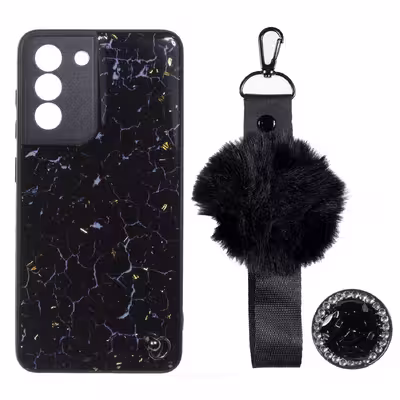 کاور مدل پام پام کد MS مناسب برای گوشی موبایل سامسونگ Galaxy S21 FE به همراه بند و پایه نگهدارنده