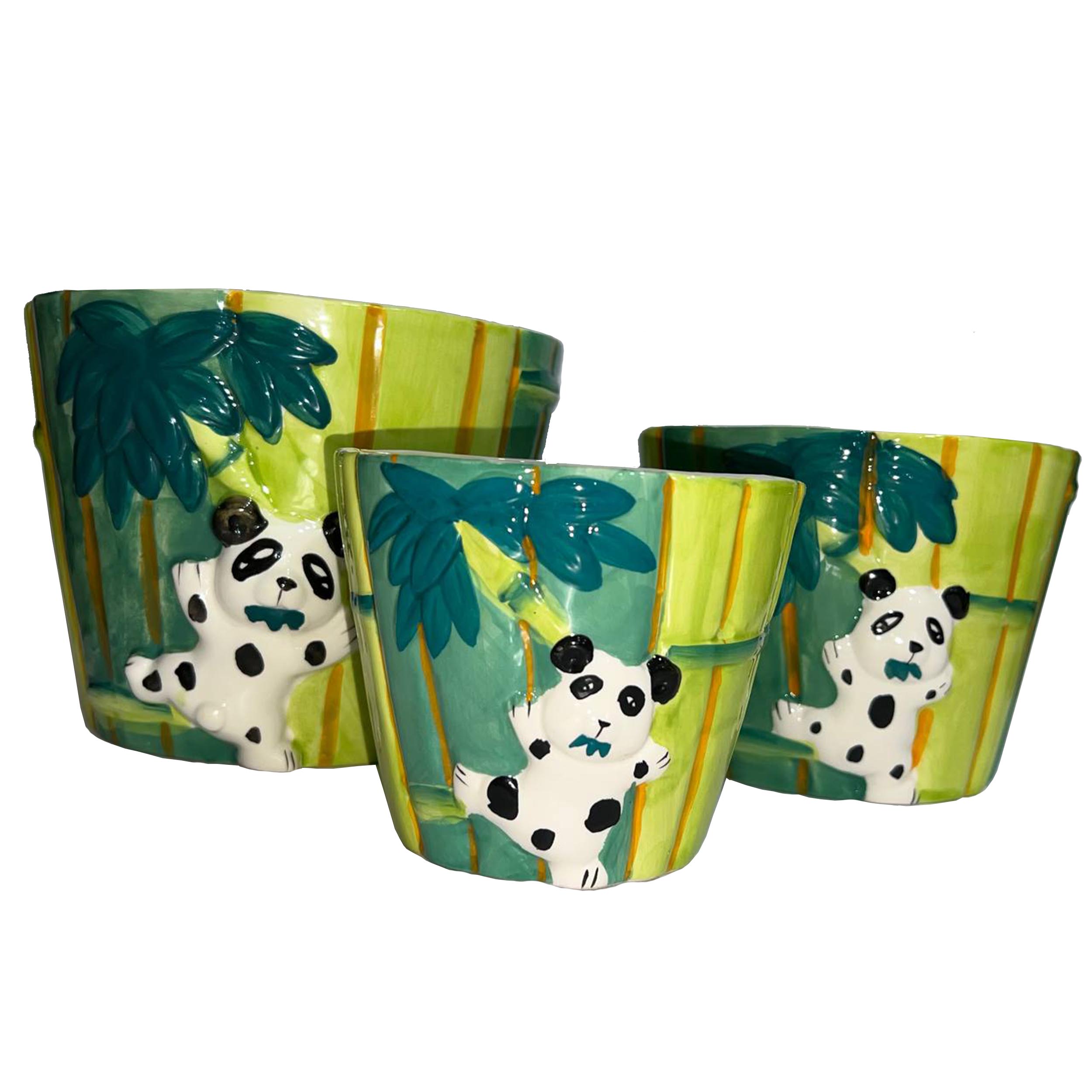 گلدان طرح پاندا مدل PA کد 321 مجموعه 3 عددی