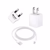 کابل تبدیل USB به لایتنینگ همراه با شارژر دیواری و مبدل برق مدل NK 605k5