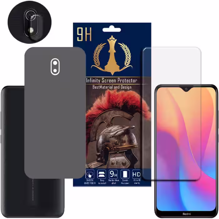 برچسب پوششی اینفینیتی مدل PRO MAX مناسب برای گوشی موبایل شیائومی REDMI 8A به همراه محافظ صفحه نمایش و محافظ لنز دوربین
