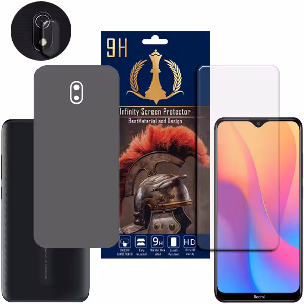 برچسب پوششی اینفینیتی مدل PRO MAX مناسب برای گوشی موبایل شیائومی REDMI 8A به همراه محافظ صفحه نمایش و محافظ لنز دوربین