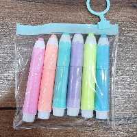 تخفیف ویژه هایلایتر فانتزی طرح مداد در شش رنگ متفاوت کیفیت عالی 