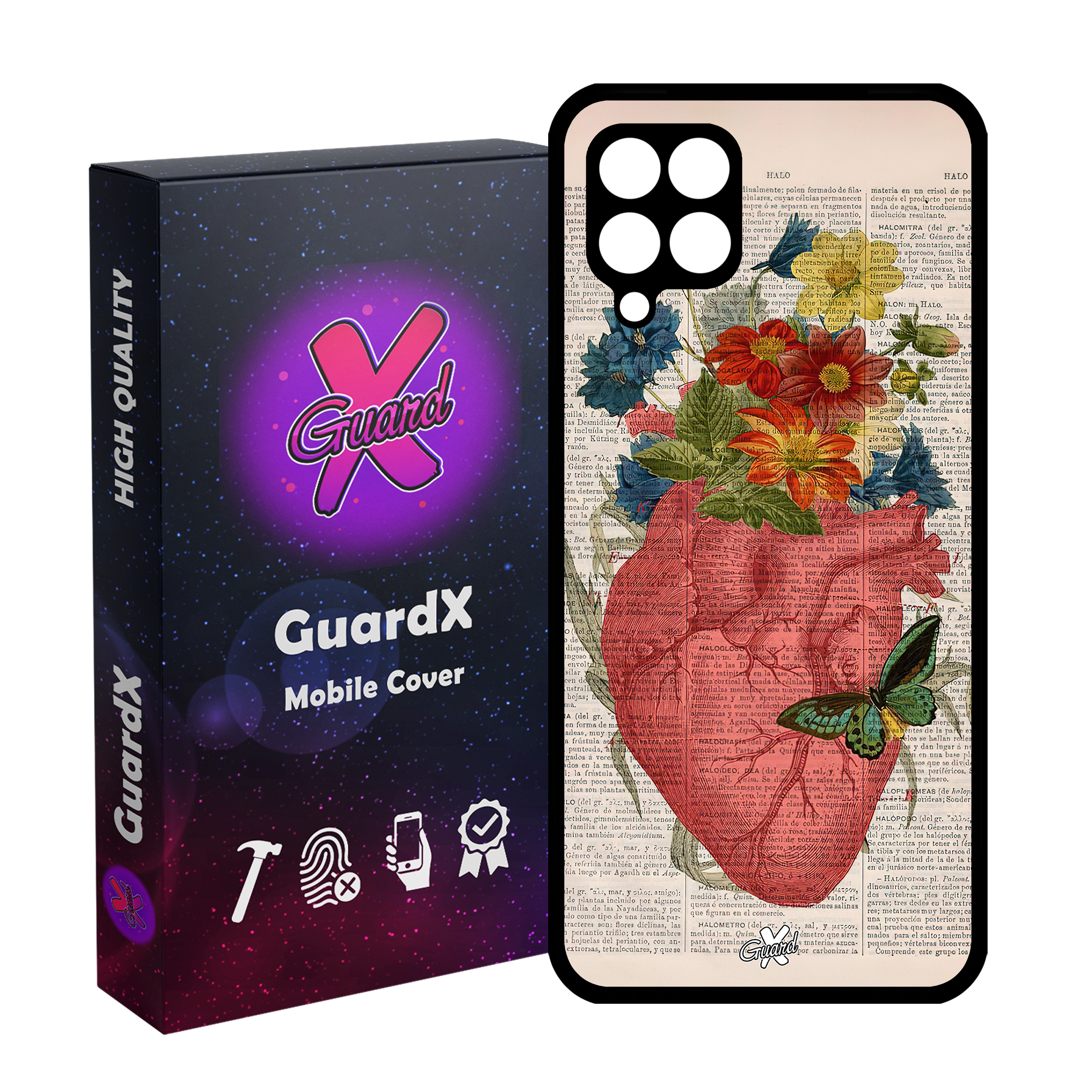 کاور گارد ایکس طرح قلب مدل Glass10505 مناسب برای گوشی موبایل سامسونگ Galaxy A22 4G