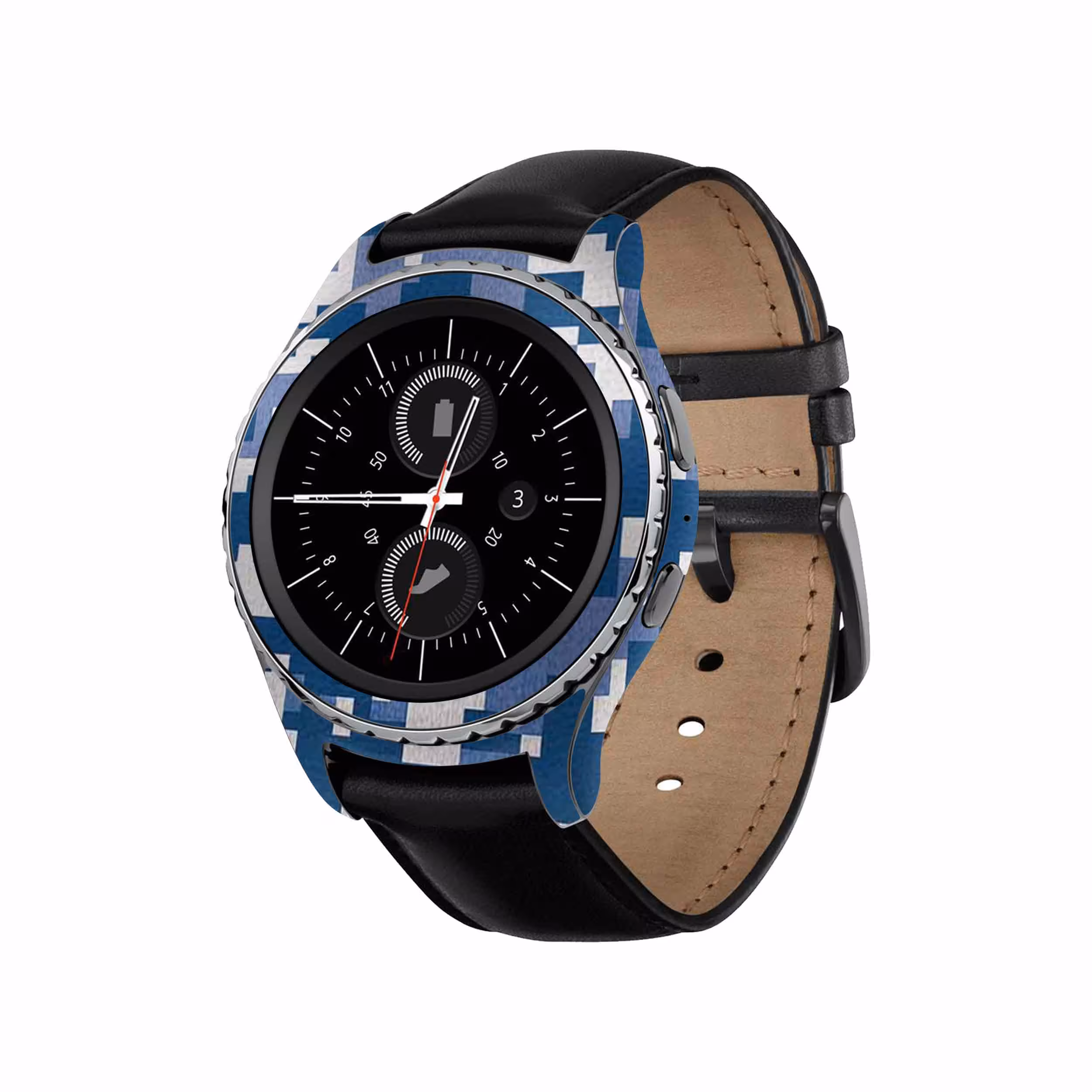 برچسب ماهوت طرح Army_Snow_Pixel مناسب برای ساعت هوشمند سامسونگ Galaxy Gear S2 Classic