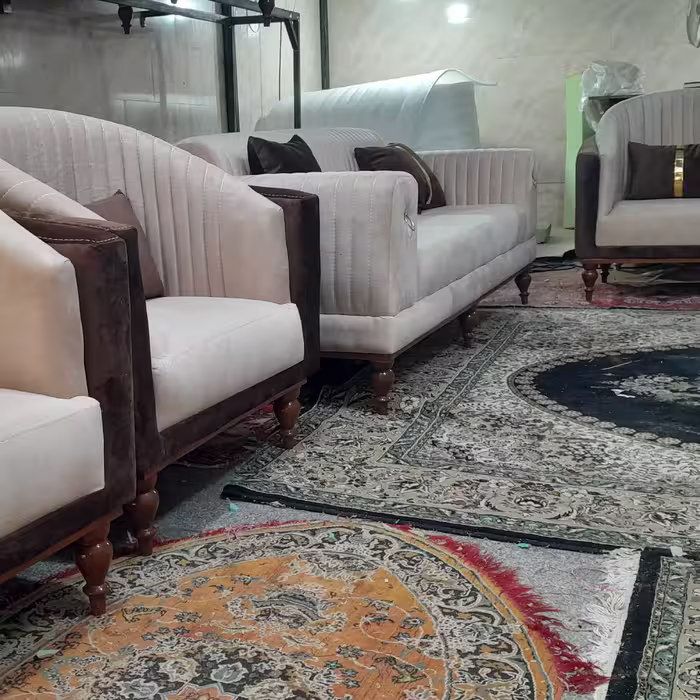 مبلمان راحتی هفت نفره چستر فیورنتینا  با  چوب روس و پارچه خارجی با کیفیت بالا و مقاوم
