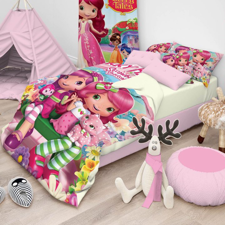 سرویس روتختی یک نفره 4تیکه طرحهای زیبا دختر توت فرنگی ارسال رایگان 