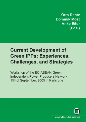 خرید و دانلود نسخه کامل کتاب Current developments of green IPPs: experiences, challenges, and strategies