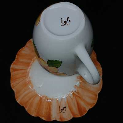 ست فنجان و نعلبکی سرامیکی هیوا مدل آفتاب گردان کمر باریک کد 10881848