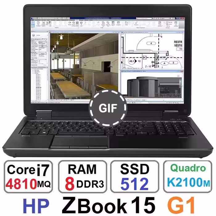 لپ تاپ اچ پی HP ZBook 15 G1 Core i7 4810MQ رم 8وSSD512