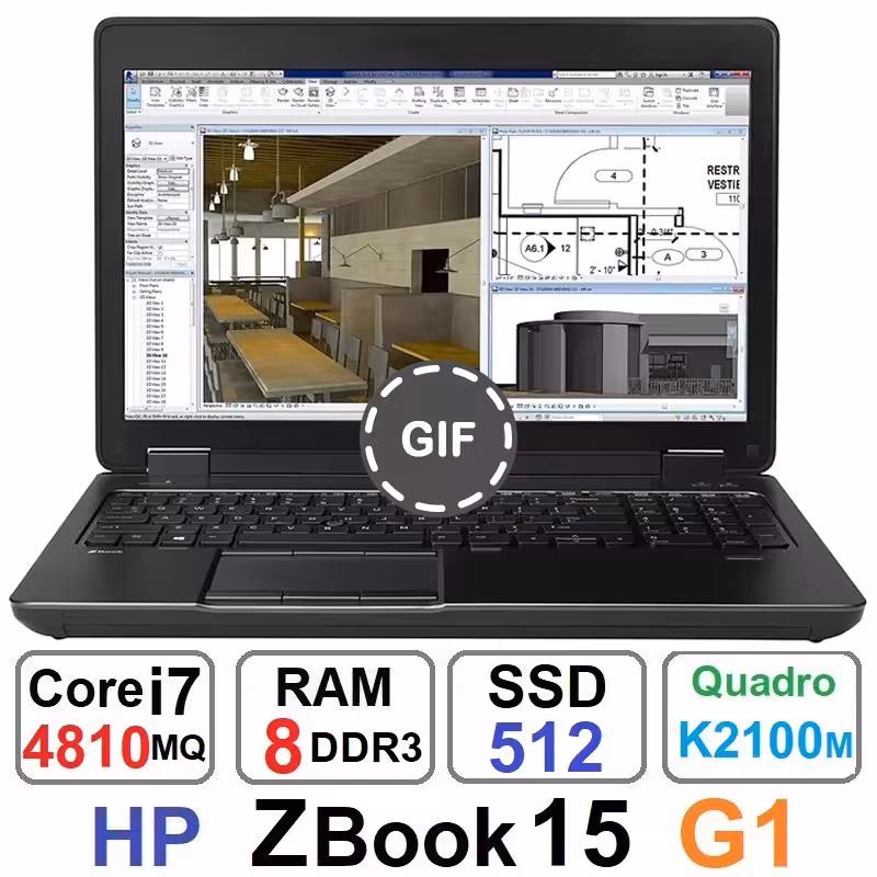 لپ تاپ اچ پی HP ZBook 15 G1 Core i7 4810MQ رم 8وSSD512
