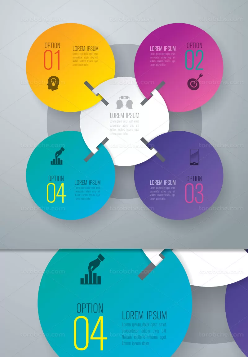 وکتور اینفوگرافیک دایره ای | گرافیک با طعم تربچه