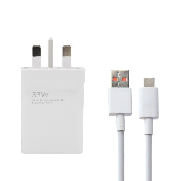 شارژر دیواری شیائومی مدل Fast 33 Watt  به همراه کابل تبدیل USB-C اورجینال 60 ماه گارانتی بی قیدوشرط تعویض | کالا برتری