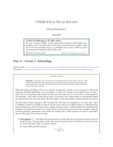 خرید و دانلود نسخه کامل کتاب Graduate Introduction to Operating Systems (CS 6200): Final Exam Review Notes
