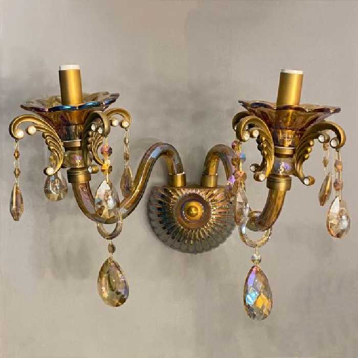 لوستر دیواری شیک دو شاخه مولتی کالری