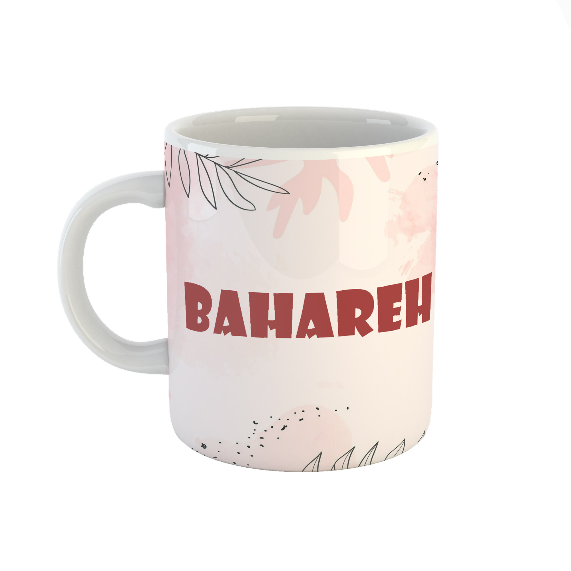 ماگ طرح اسم بهاره مدل برگ کد 226