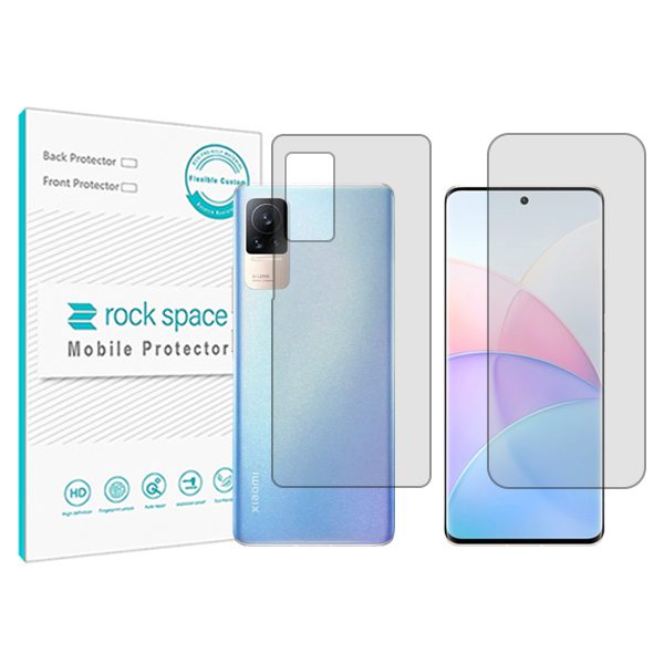 گلس محافظ صفحه نمایش و پشت گوشی شیائومی Civi 1S مدل نانو هیدروژل شفاف برند راک اسپیس کد SS